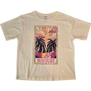 Roxy Girl Retro Tropical Tarot Card Graphic Tee L